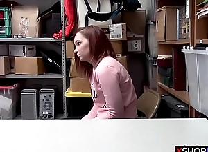 Redhead addict shoplifting teen got punished for stealing