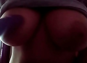 Big tits slapped wide of dildo